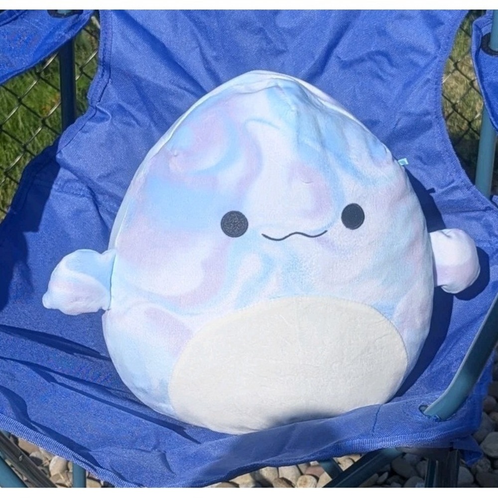 Squishmallows‎ Laslo The Beluga Whale 12" Blue Purple White Pastel Swirls